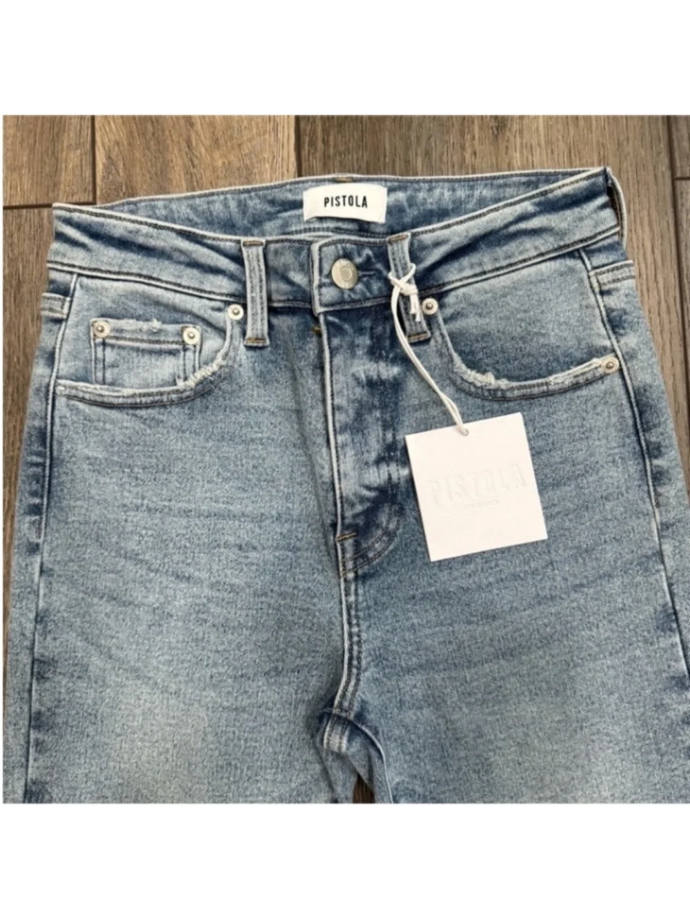 NWT pistola Women’s Aline “ Pursue” Light Blue High-Rise Skinny Jeans size 26